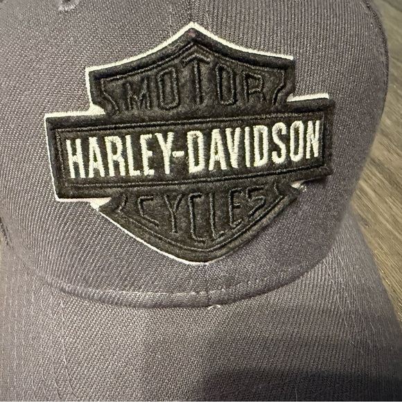 Harley-Davidson New Era Trucker Hat Cap Genuine Gray Black Decal Fitted Large XL - Picture 6 of 6